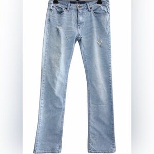 Hollister Slim Straight Distressed Jeans 32x34 Light Wash Epic Flex Denim